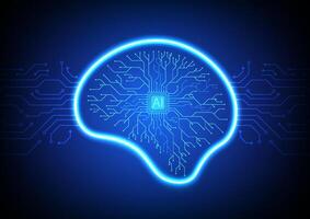 AI Artificial Intelligence Circuit technology background design for featuring futuristic system network. vector