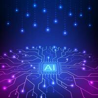 AI circuit background for technology design electronic future concept. vector
