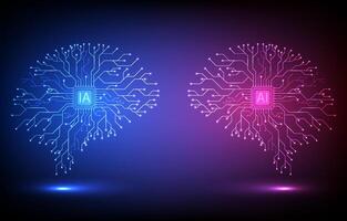 AI Artificial Intelligence Circuit technology background design featuring futuristic electronic. vector