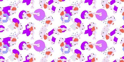 Abstract Bright Fish Repeat Pattern vector