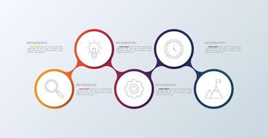 Circular Connection Steps Infographic Template with 5 circle vector