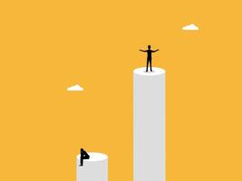 Successful business people are on different levels than unsuccessful people vector