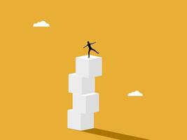 Fluctuating Costs, Businessman Standing on Uncertainty vector