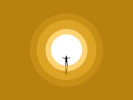 Businessman finds the light at the end of the tunnel vector