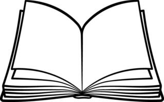 black illustration of an open book without background vector