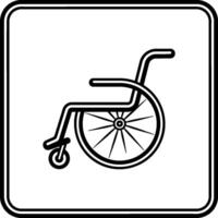 black wheelchair sign in square frame without background vector