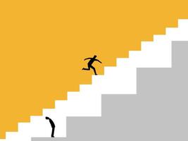 Competitive inequality, two businessmen are at different levels of the ladder vector