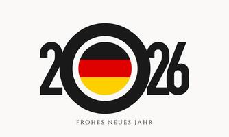 Template design for New Year 2026 celebration with German flag on white background. vector