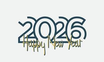 Design for new year greeting card 2026 with numbers from green lines. vector