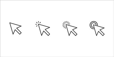 Cursor line icon set. symbol in trendy flat style on white background. Click arrow. vector