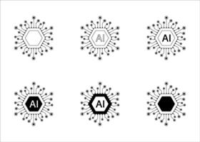 technology ai icon with white background vector