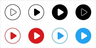 play button icon set. Pause ButtonFor your website, logo, app, UI design. Illustration, isolated on white background. vector