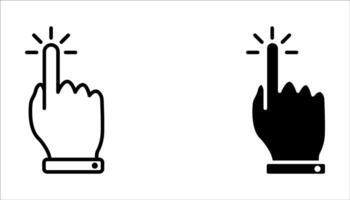 Hand cursor line icon. Click action sign. Finger pointer symbol. Quality design element. Linear style cursor icon. Editable stroke. vector
