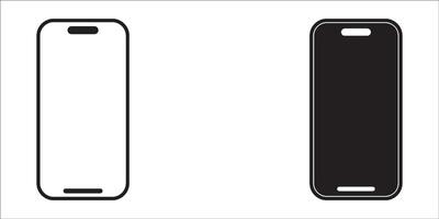 Realistic Smartphone Mockup with White and Black Screen. Simple mobile phone icon set. Detailed UI UX Branding Mockup. Modern Mobile Device Template Illustration vector
