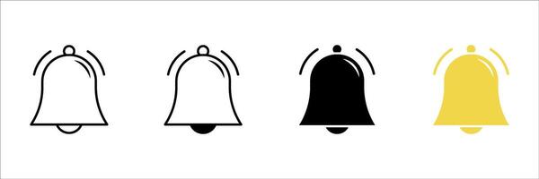 Notification bell icons set. Incoming message. EPS 10. For your website, logo, app, UI design. Illustration, isolated on white background. vector