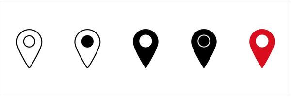 Location icon symbol or map pin set. For your website, logo, app, UI design. Illustration, isolated on white background. vector