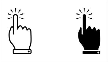 Hand click Filled flat icons set for apps and web ui designs. vector