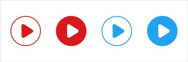 play button icon, Pause Button red and blue play button. For your website, logo, app, UI design. Illustration, isolated on white background. vector