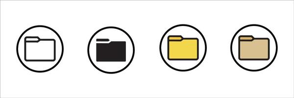 folder icon set. document directory sign. data office folder file vector