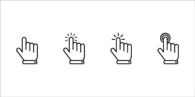 Click icon , Mouse pointer arrow, Cursor clicking icon set. illustration. vector