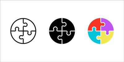 Square puzzle icon set, icon collection. illustration. for apps, web and digital design. illustration. vector