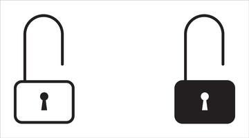 Lock icon collection. Open padlock. Locked icon. Security symbol. For your website, logo, app, UI design. Illustration, isolated on white background. vector
