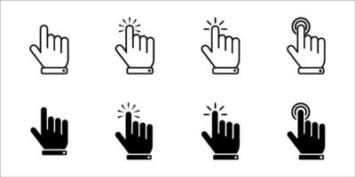 Hand cursor click icon set, symbol . symbol for web site Computer and mobile . vector