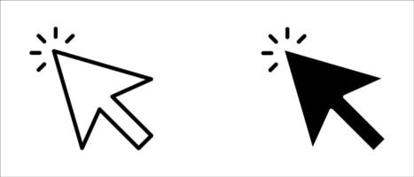 Click arrow icon, Cursor arrow icon with a clicking effect. Represents a computer mouse click, indicating action, interaction, or selection. vector