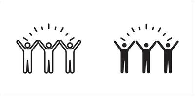 happy people icon set, on white background, eps 10. vector