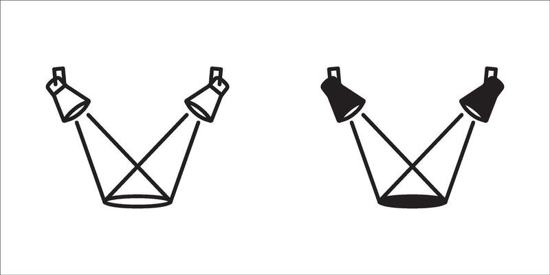 an icon set, about the spotlight with a simple concept