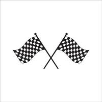 Checkered Flag different variations icon.Windstart and finish checkered racing flags icon. vector