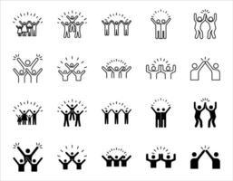 Collection of happy people icons set, friends party, happy feelings. For your website, logo, app, UI design. illustration, isolated on white background. vector