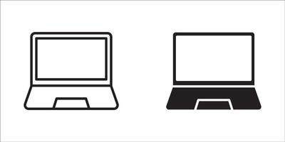 Simple Laptop Icon set. Illustration Design. With Thin Style. vector