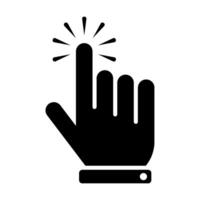 Computer mouse pointer cursor icon. Clicking the cursor, the pointing hand clicks the black icon vector