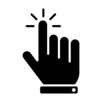 Computer mouse pointer cursor icon. Clicking the cursor, the pointing hand clicks the black icon. Clicking the cursor vector
