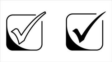 Checkbox icon with correct and accept check mark icon, check box checked. Check mark icon symbol. Check mark icon set. vector