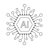CPU ai icon line, design , processor icon design. vector