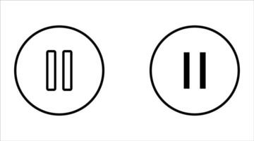 Pause icon set, illustration. Flat design style. pause icon illustration isolated on white background, pause icon Eps10. pause icons graphic design symbols. vector
