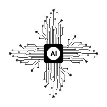 cpu icon computer digital eps 10 vector