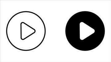Play button flat icon set isolated on a white background. Youtube icon. vector