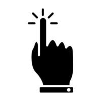 Computer mouse pointer cursor icon. Clicking the cursor, the pointing hand clicks the black icon. Clicking the cursor. Illustration. vector