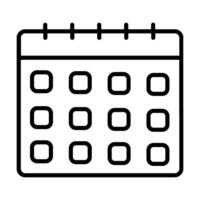 Calendar line , icon, silhouette. Desktop calendar isolated on white background. Calendar icon, symbol design for logo, app, website. illustration. vector