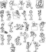 cartoon characters set of different professions and people vector