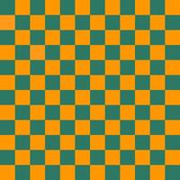Classic Chequered Background with Orange and Teal Alternating Squares vector