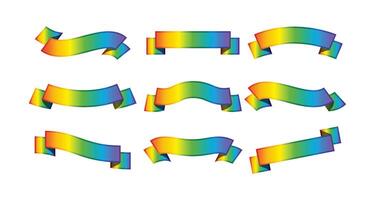 Rainbow Ribbon Banner, Colorful Decorative Graphics for Celebration and Inclusion vector