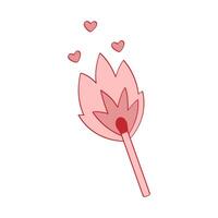 Light match in coquette style. Flat illustration isolated on white background. vector