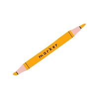Double sided marker for sketching. Flat illustration isolated on white background. Hand drawn style. vector