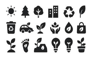 Eco and Sustainability Icon Set vector