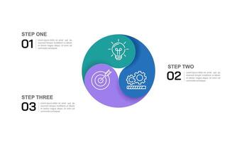 3 Circle Infographic Options for Business Overview Presentation. Banner, Plan, Marketing and Strategy. vector