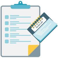 Work agenda and task list, project management and business illustrations vector